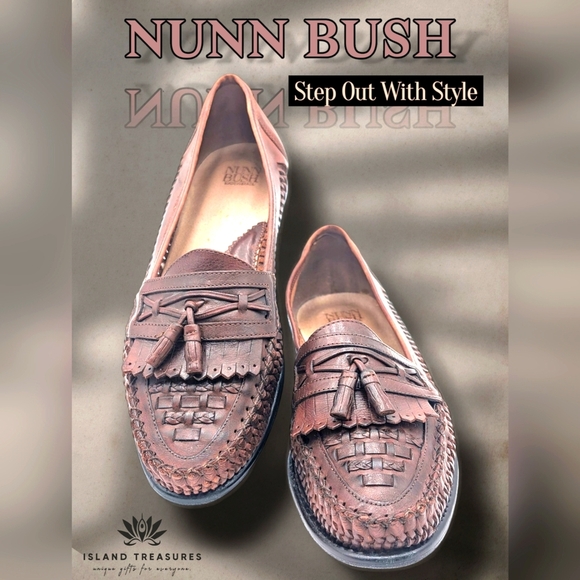 Nunn Bush Woven Leather Tassel Loafers Men's Sz 12M Brown Slip On Casual Preppy - Picture 17 of 17